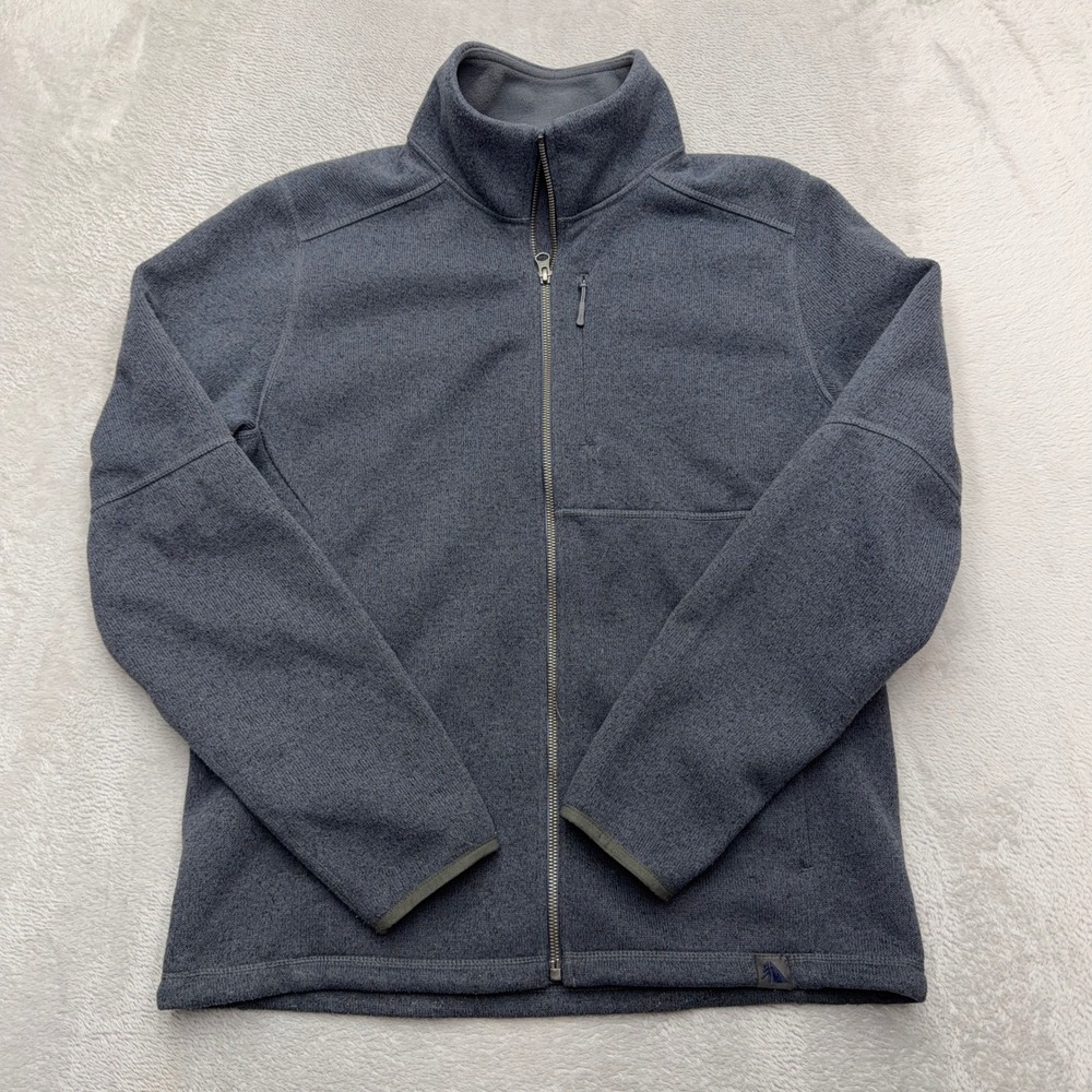 LL Bean Jacket Mens S Gray Sweater Fleece Full Zip Mock Neck Active Outdoor